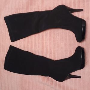 Black micro suede boots